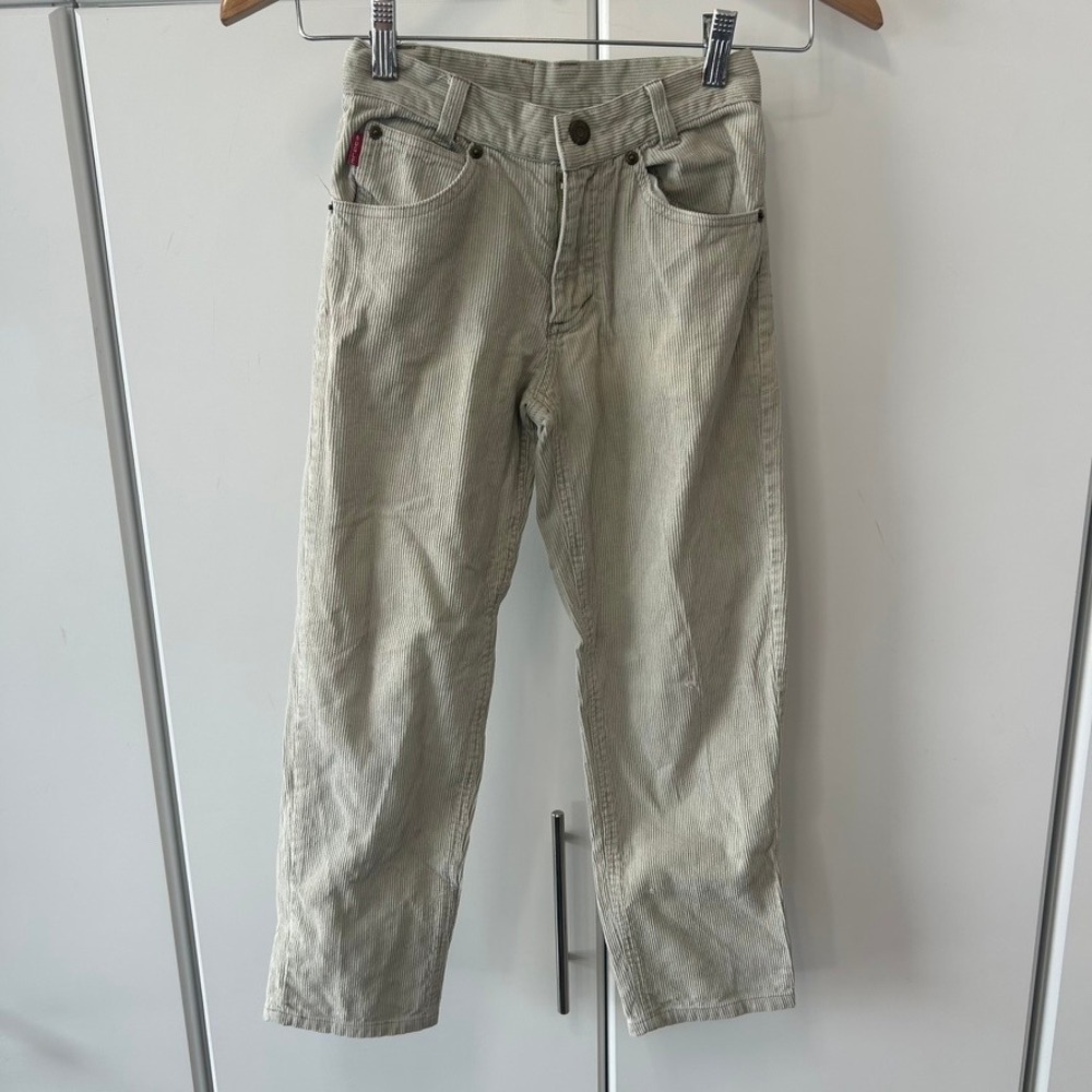 Vintage Bugle Boy Corduroy Pants Tan Khaki Kids Boys Size 12 25x24.5 Straight